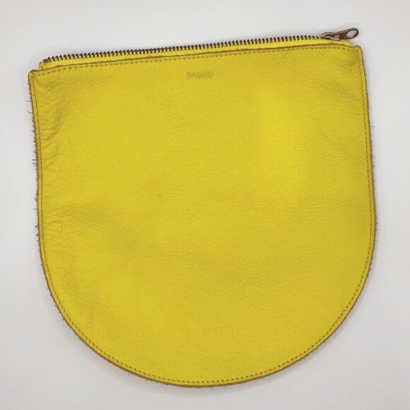 BAGGU Handbags - Baggu Semi Circle Leather U Pouch in Yellow